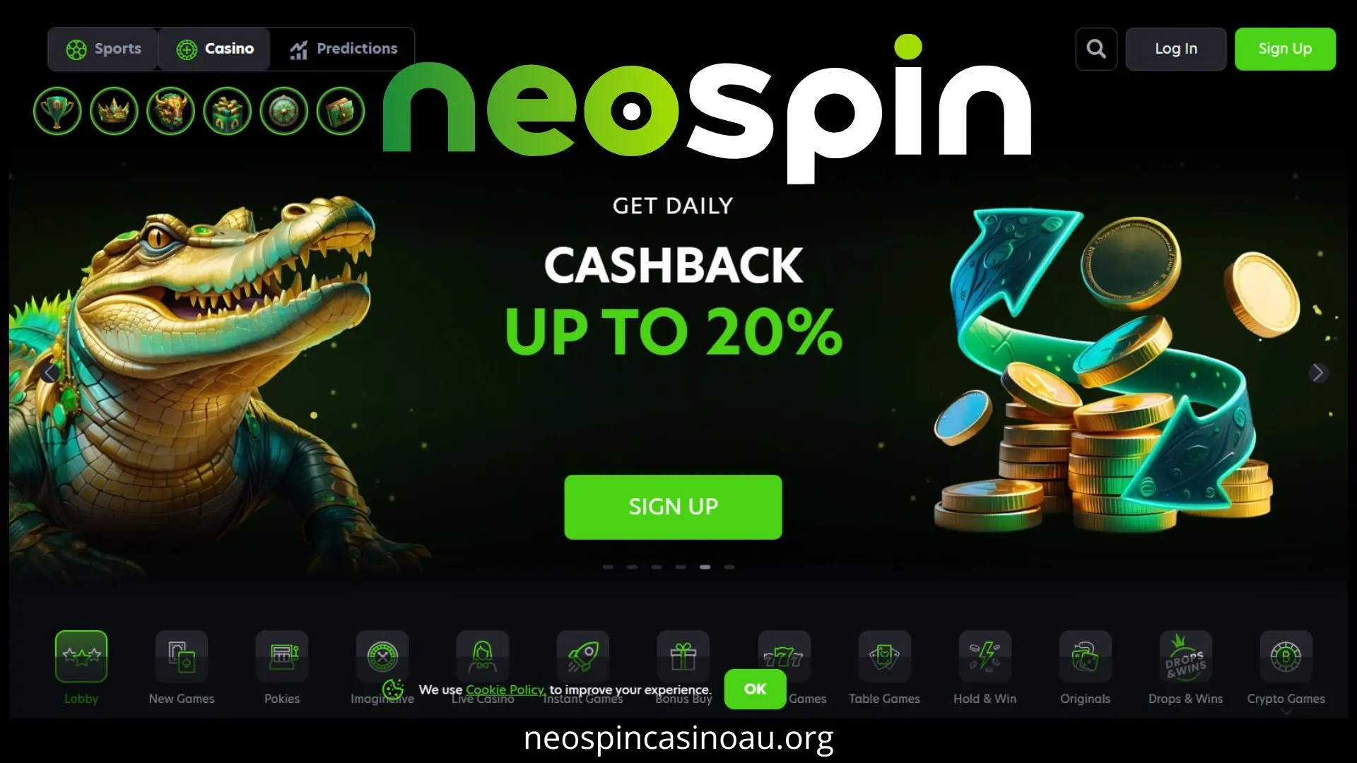 Neospin Casino official website interface